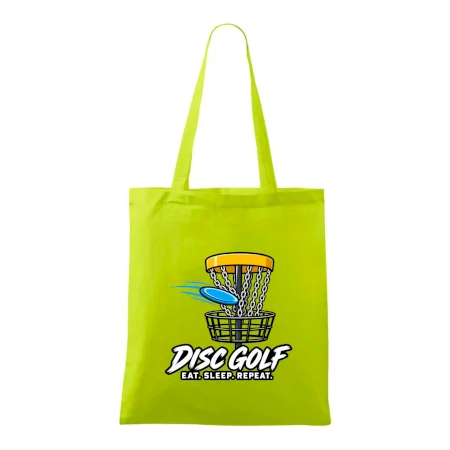 Discgolfový kôš s letiacim diskom eat sleep repeat