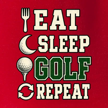 Eat sleep golf repeat typografie