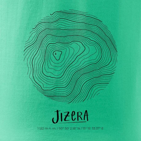 Jizera - vrstevnice v kruhu