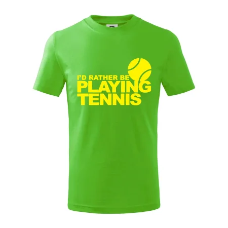 Playing tennis