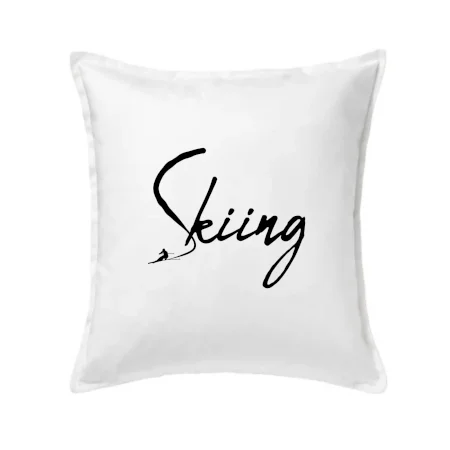 Skiing nápis lyžiar