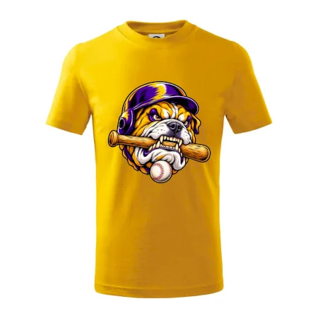 Baseballový buldok s pálkou