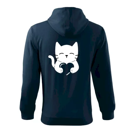 Mačka drží srdce