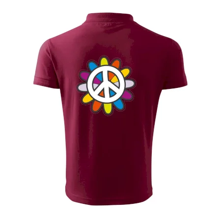 Peace symbol s kreslenou kvetinou