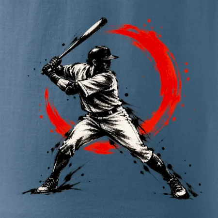 Baseballový pálkař japonská tušová malba