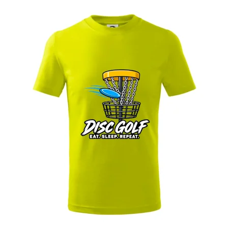 Discgolfový kôš s letiacim diskom eat sleep repeat