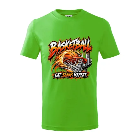Basketbalový kôš s loptou eat sleep repeat