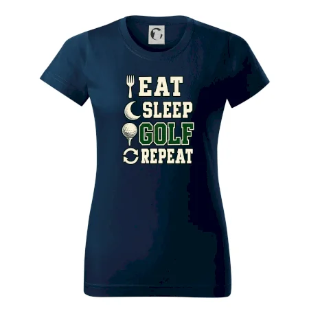 Eat sleep golf repeat typografie