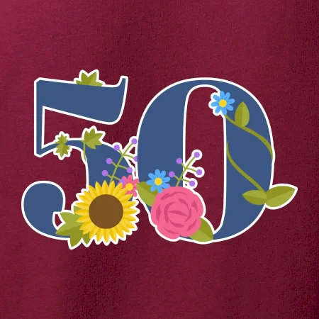 Kvetinové číslo kreslené - 50