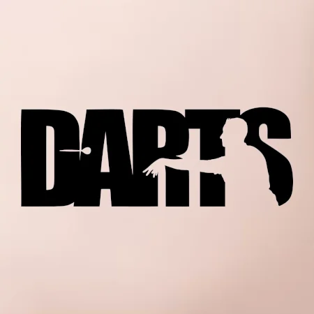 Darts - nápis so šípkarom