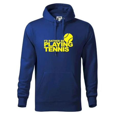 Playing tennis