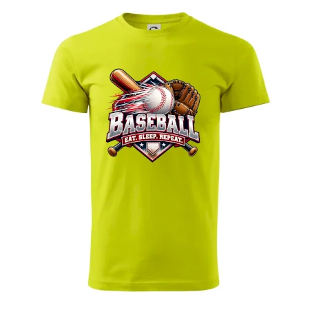 Baseballová pálka s rukavicou eat sleep repeat