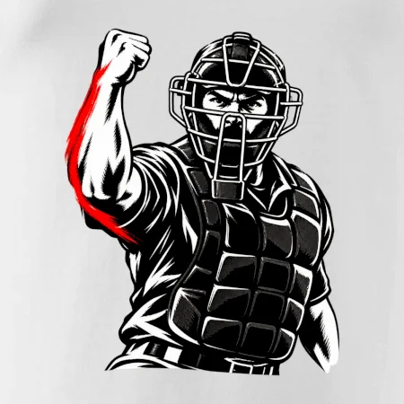 Baseballový rozhodčí signalizuje strike