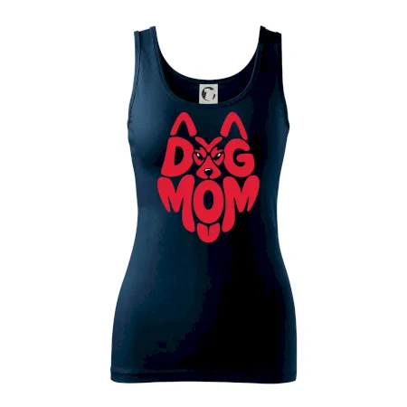Dog mom nápis v hlavě