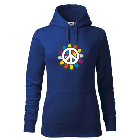 Peace symbol s kreslenou kvetinou