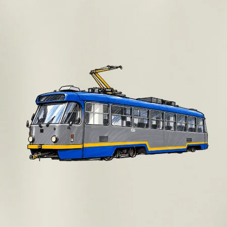 T3R SLF modrošedá kresba fixem