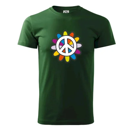 Peace symbol s kreslenou kvetinou