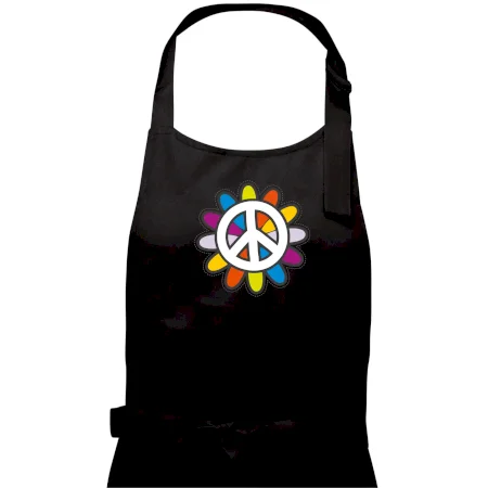 Peace symbol s kreslenou kvetinou