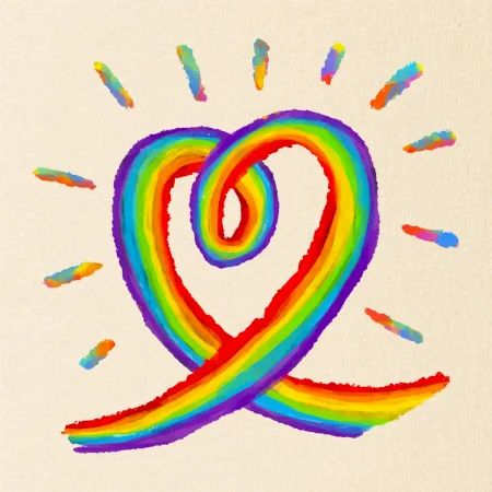 Srdce pride dúha kreslená