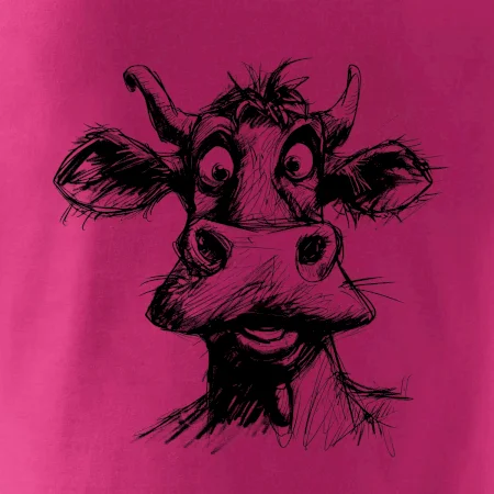 Čiernobiela karikatúra svetlá krava hlava