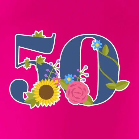 Kvetinové číslo kreslené - 50
