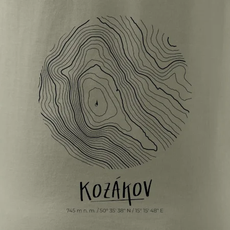 Kozákov - vrstevnice v kruhu