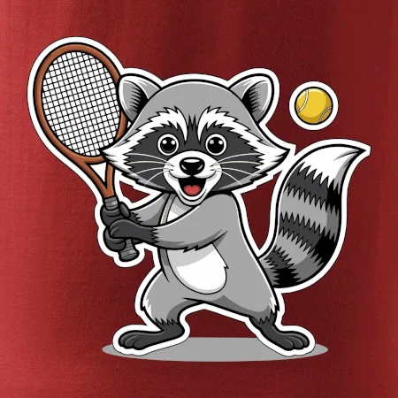 Mýval hrá tenis kreslený