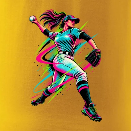 Baseballová nadhazovačka neonový pop art