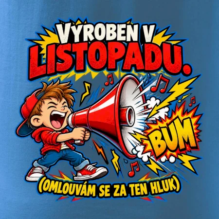 Narodený v novembri – hlučný chlapec s červeným megafónom