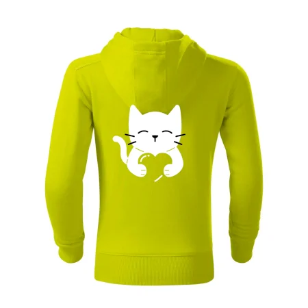 Mačka drží srdce