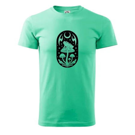 Goblincore čiernobiela oválna žaba