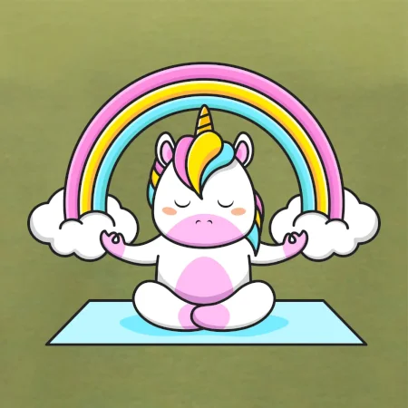 Yoga jednorožec - dúha