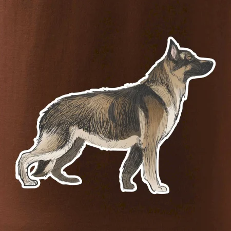 Nemecký ovčiak - hnedý kreslený