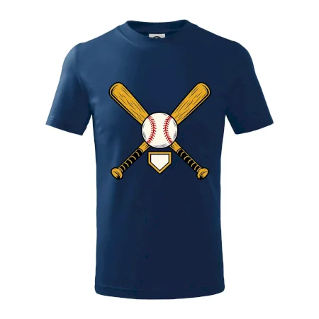 Zkřížené baseballové pálky a míček