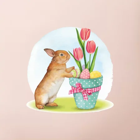 Veľkonočný zajačik tulipány