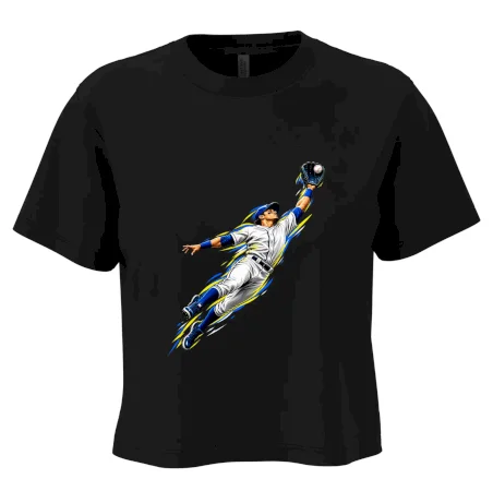 Baseballový polař chytá míček ve výskoku