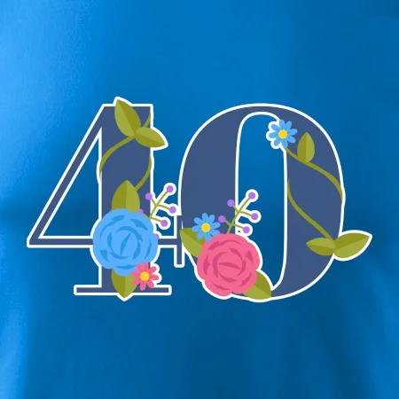 Kvetinové číslo kreslené - 40