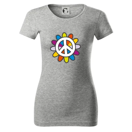 Peace symbol s kreslenou kvetinou