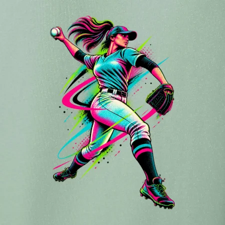 Baseballová nadhazovačka neonový pop art
