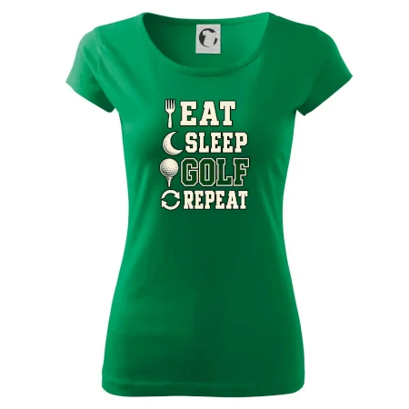 Eat sleep golf repeat typografie