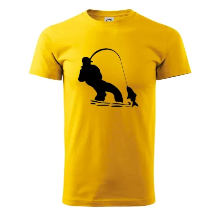 Rybár ťahajúce rybu