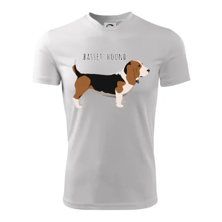 Basset hound pes s nápisom