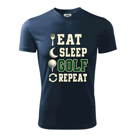 Eat sleep golf repeat typografie