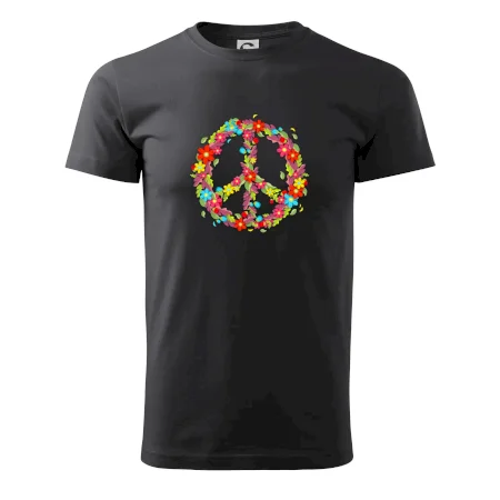 Peace symbol červené kvety