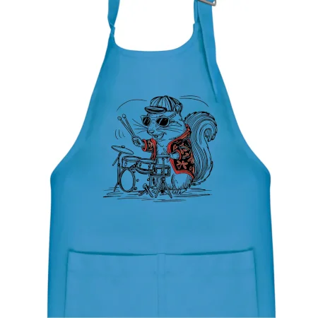 Squirrel playing drums