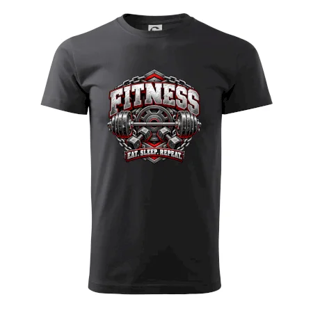 Fitness činka a závažia eat sleep repeat