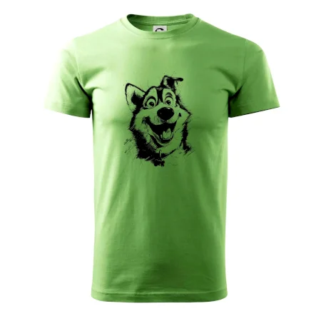 Čiernobiela karikatúra husky