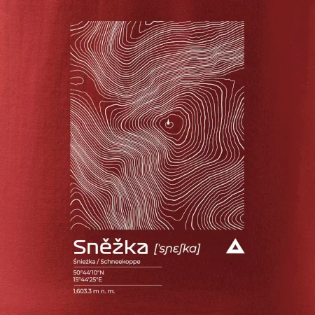 Snežka - vrstevnice v obdĺžniku