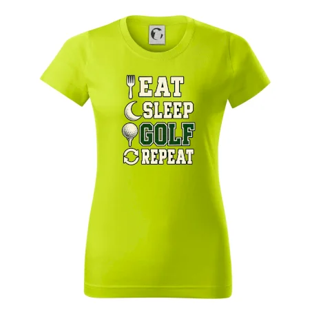Eat sleep golf repeat typografie