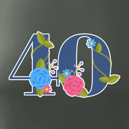 Kvetinové číslo kreslené - 40